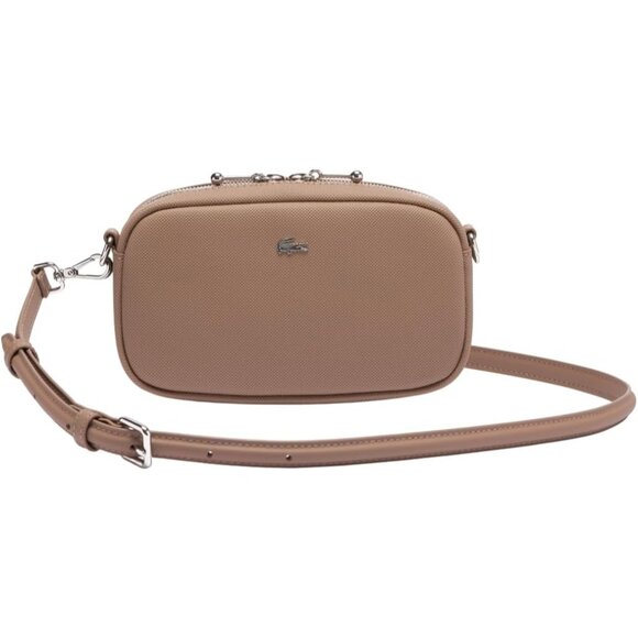 Daily City Womens Taupe PVC Crocodile Crossbody Bag with Adjustable Strap